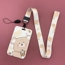 Load image into Gallery viewer, 【buy 2 get 1 free】Kawaii  Keychain Cartoon Cat Sliding Card Holder
